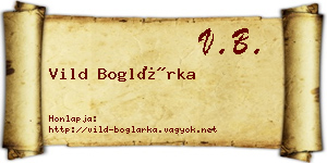 Vild Boglárka névjegykártya